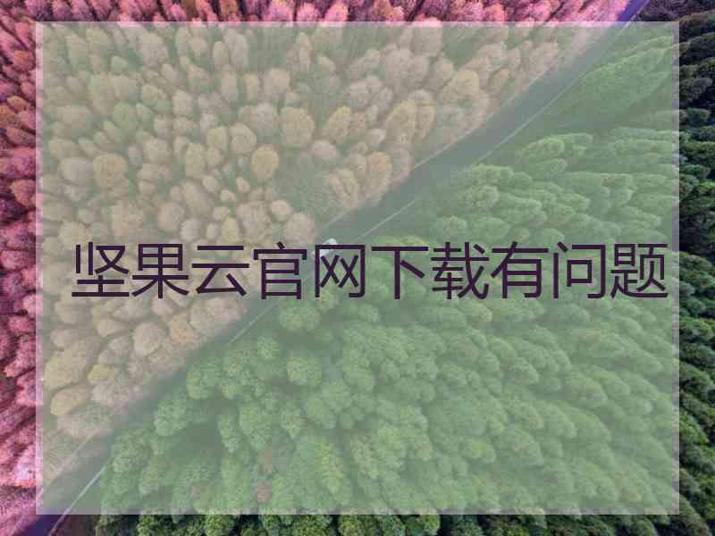 坚果云官网下载有问题