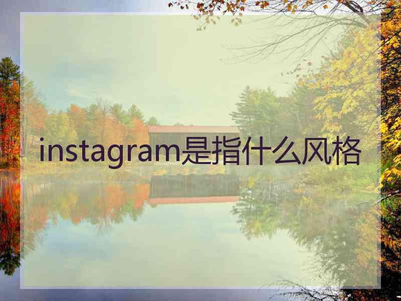 instagram是指什么风格