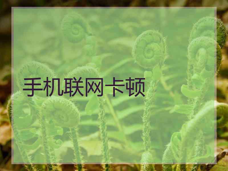 手机联网卡顿