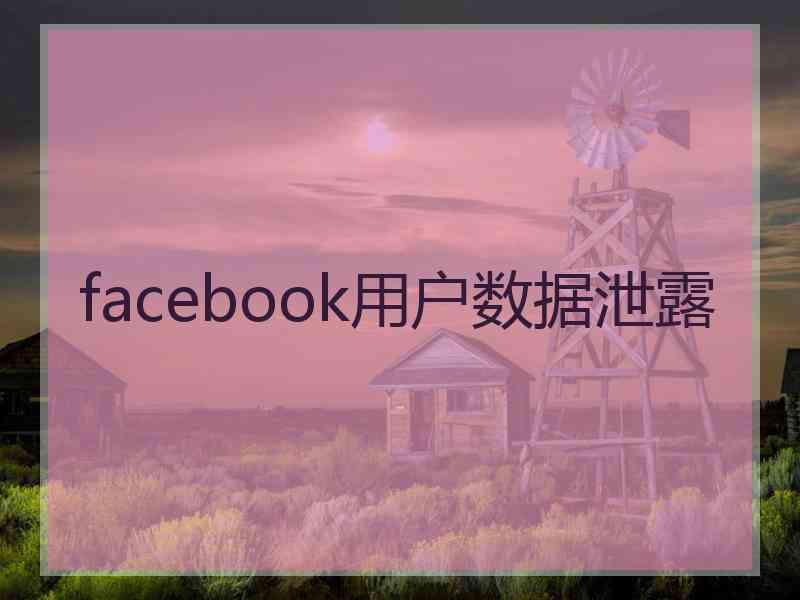 facebook用户数据泄露