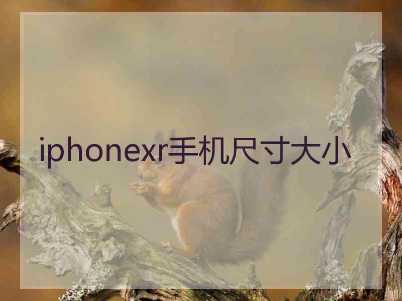 iphonexr手机尺寸大小