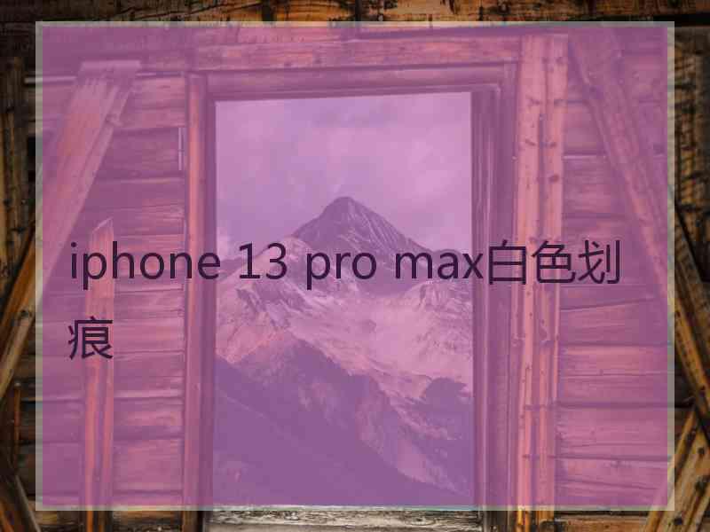 iphone 13 pro max白色划痕