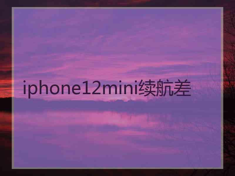 iphone12mini续航差