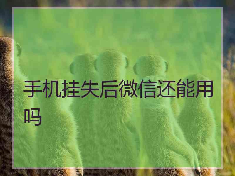 手机挂失后微信还能用吗