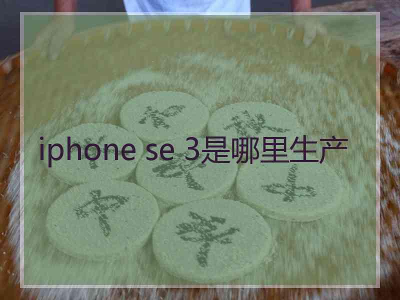 iphone se 3是哪里生产