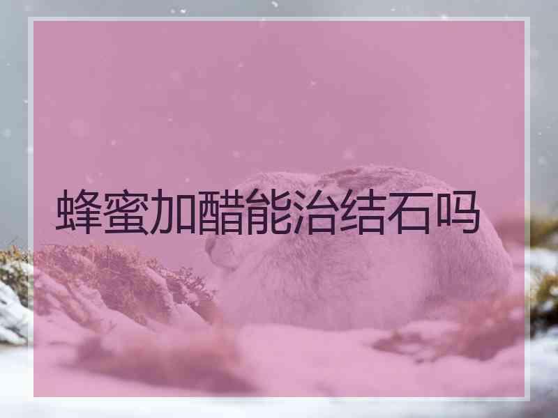 蜂蜜加醋能治结石吗