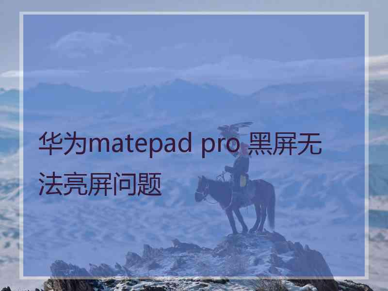 华为matepad pro 黑屏无法亮屏问题