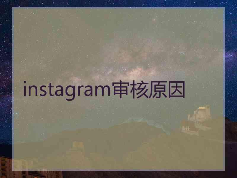 instagram审核原因