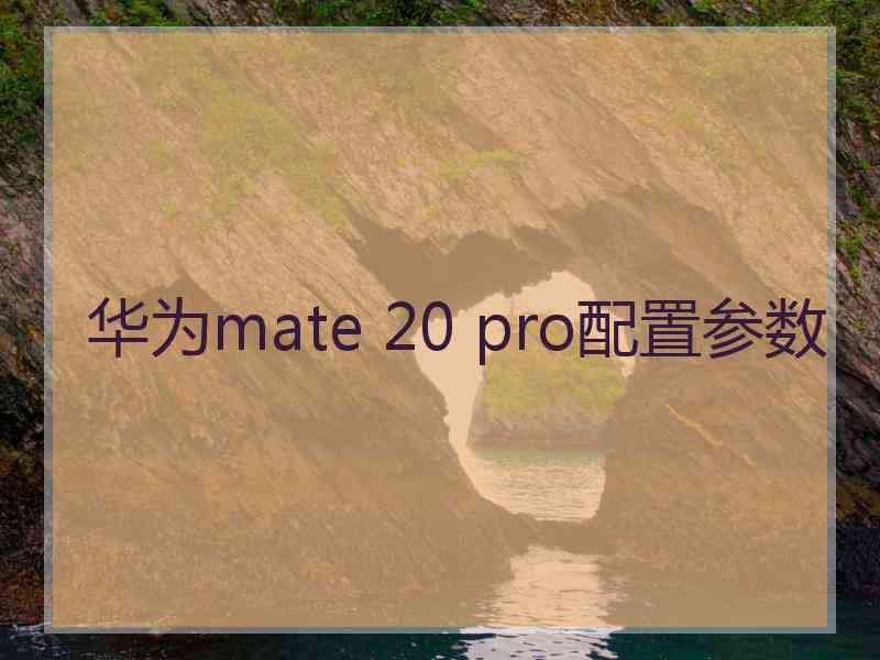 华为mate 20 pro配置参数