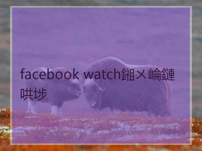 facebook watch鎺ㄨ崘鏈哄埗