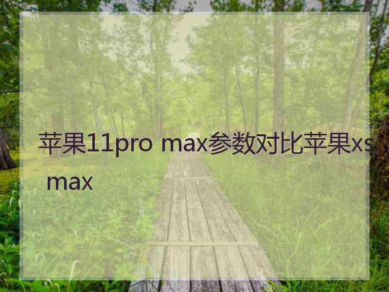 苹果11pro max参数对比苹果xs max