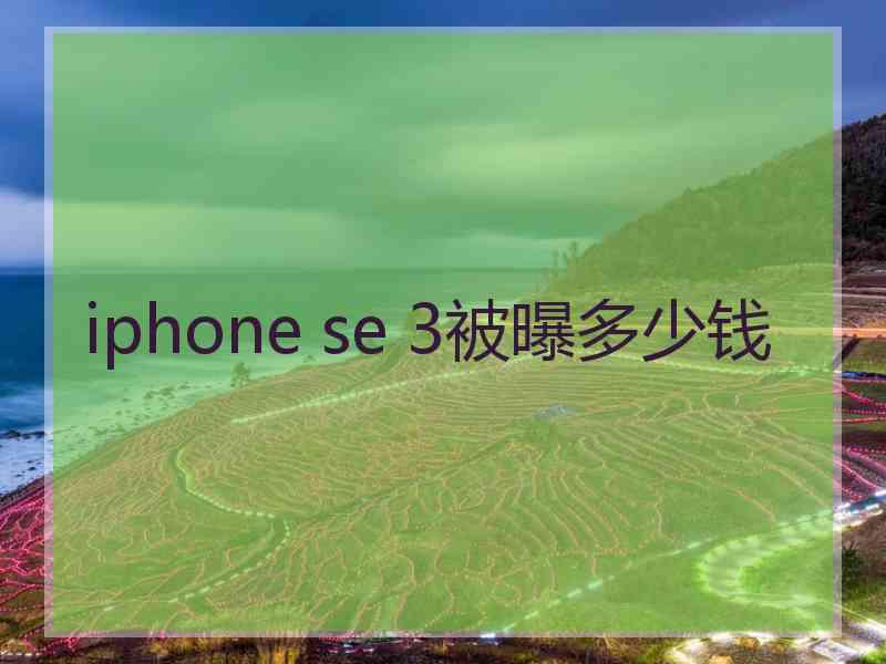 iphone se 3被曝多少钱