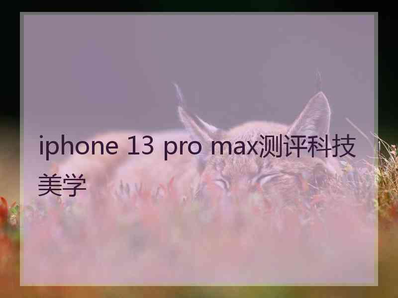 iphone 13 pro max测评科技美学