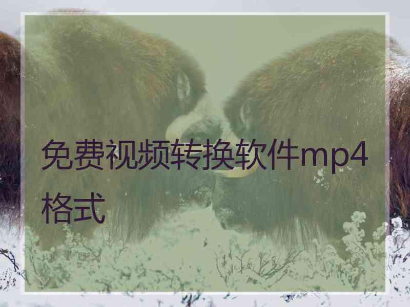 免费视频转换软件mp4格式