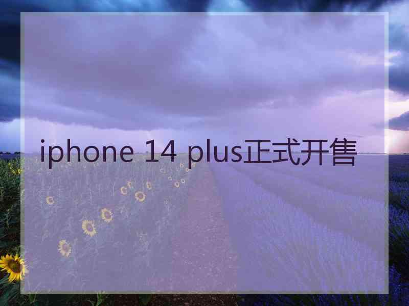 iphone 14 plus正式开售