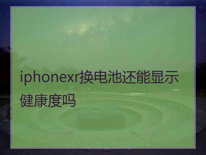 iphonexr换电池还能显示健康度吗