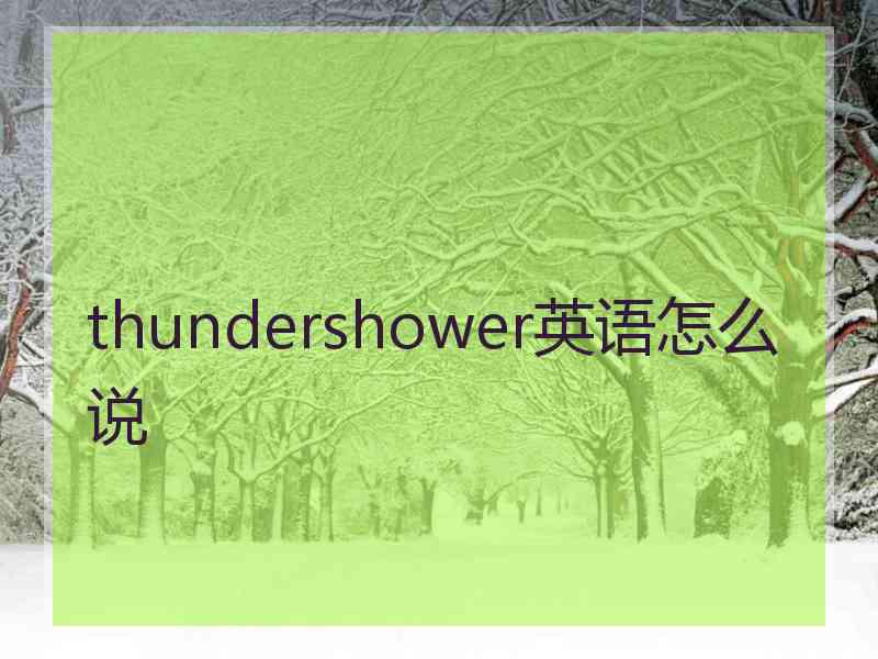 thundershower英语怎么说