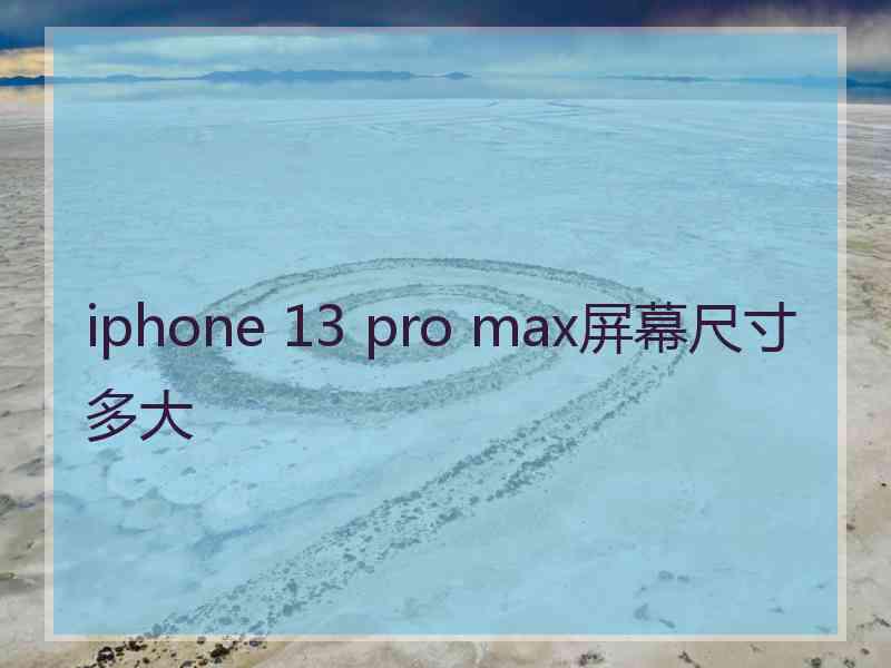 iphone 13 pro max屏幕尺寸多大