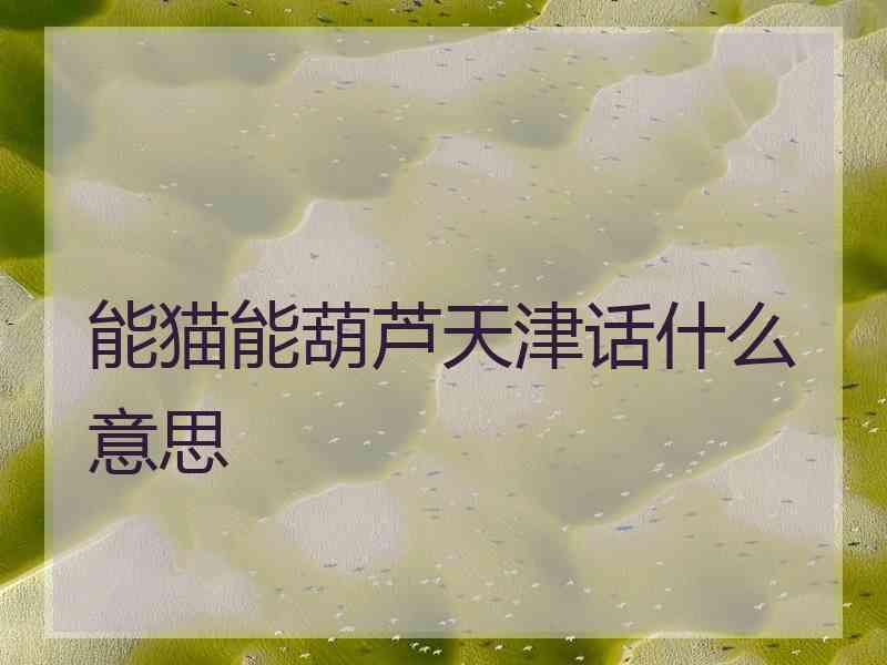 能猫能葫芦天津话什么意思