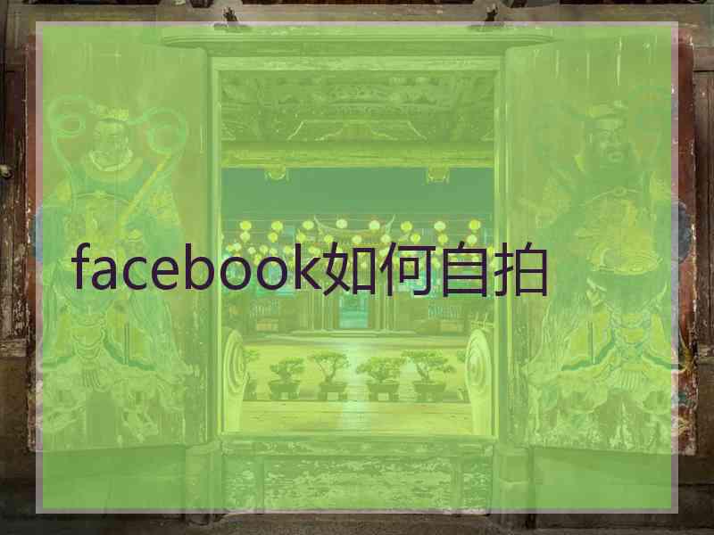 facebook如何自拍