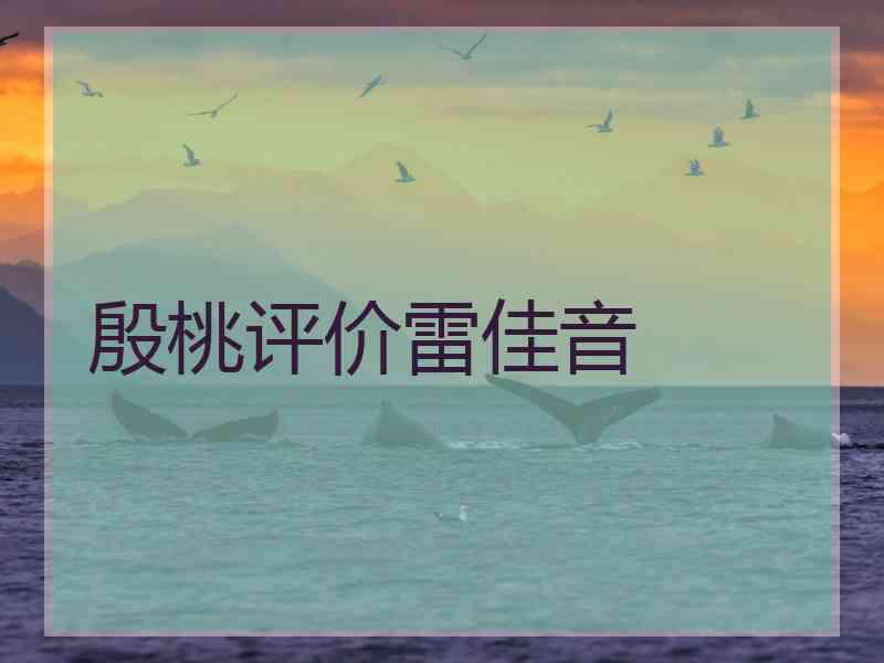 殷桃评价雷佳音