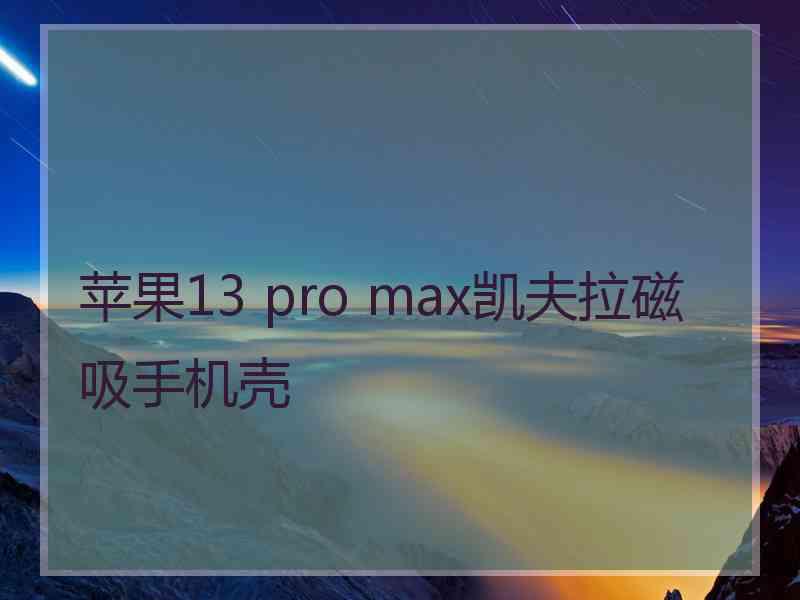 苹果13 pro max凯夫拉磁吸手机壳