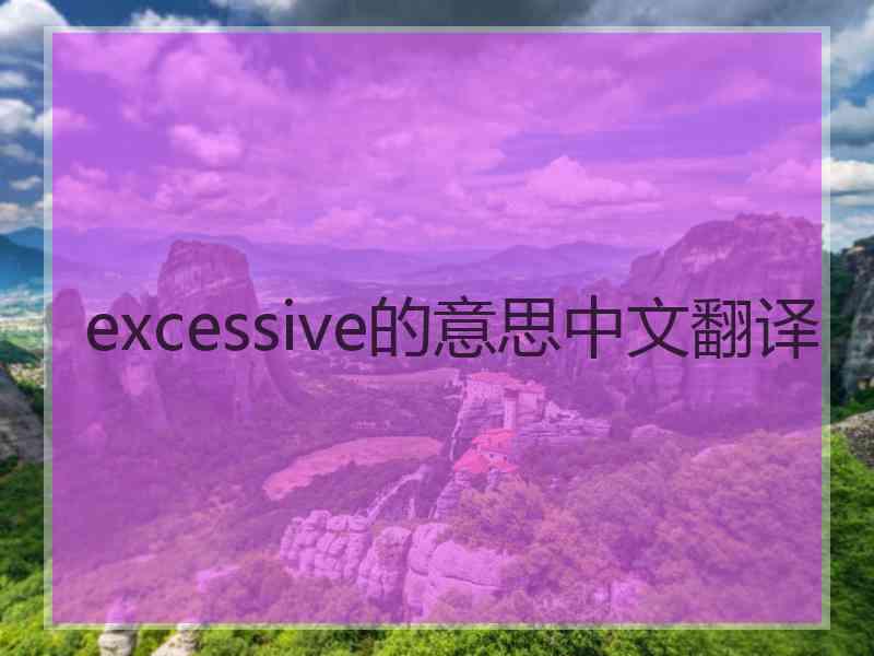 excessive的意思中文翻译