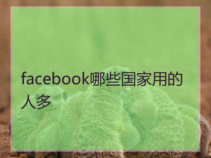 facebook哪些国家用的人多