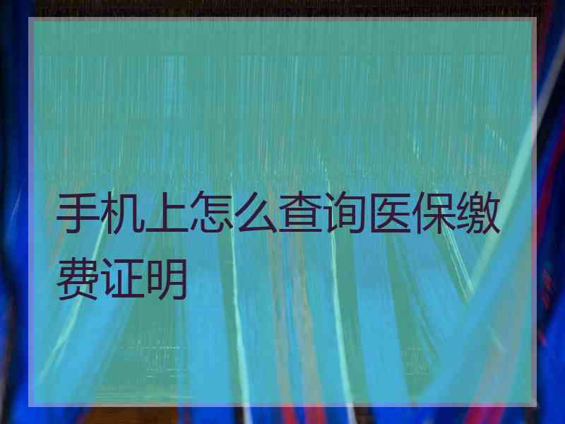 手机上怎么查询医保缴费证明