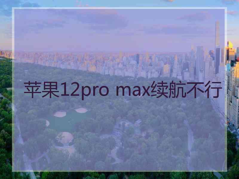 苹果12pro max续航不行