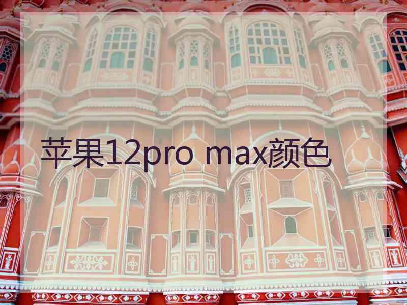 苹果12pro max颜色