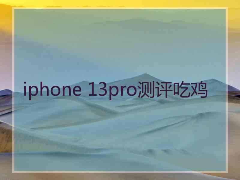 iphone 13pro测评吃鸡