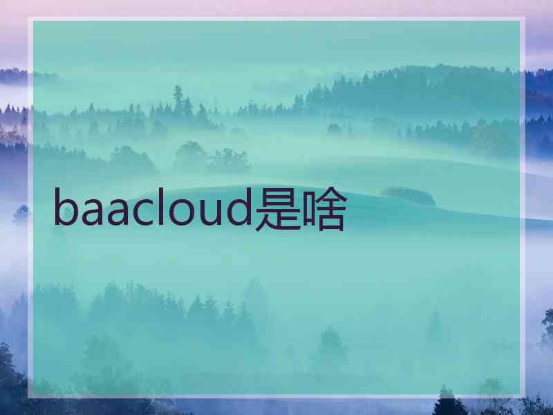 baacloud是啥