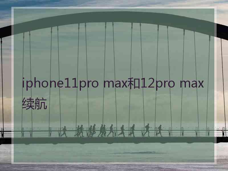 iphone11pro max和12pro max续航