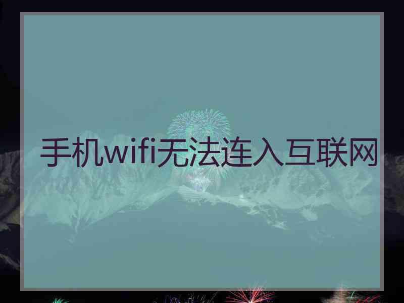 手机wifi无法连入互联网