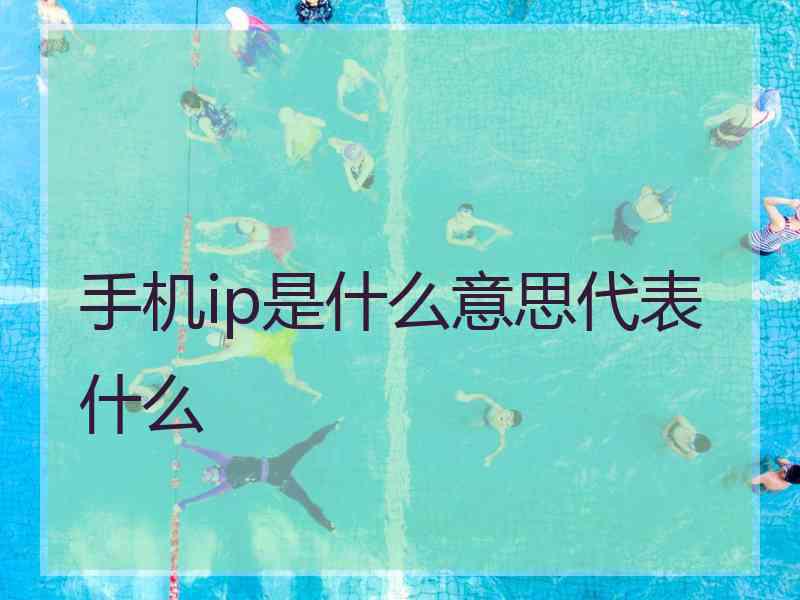 手机ip是什么意思代表什么