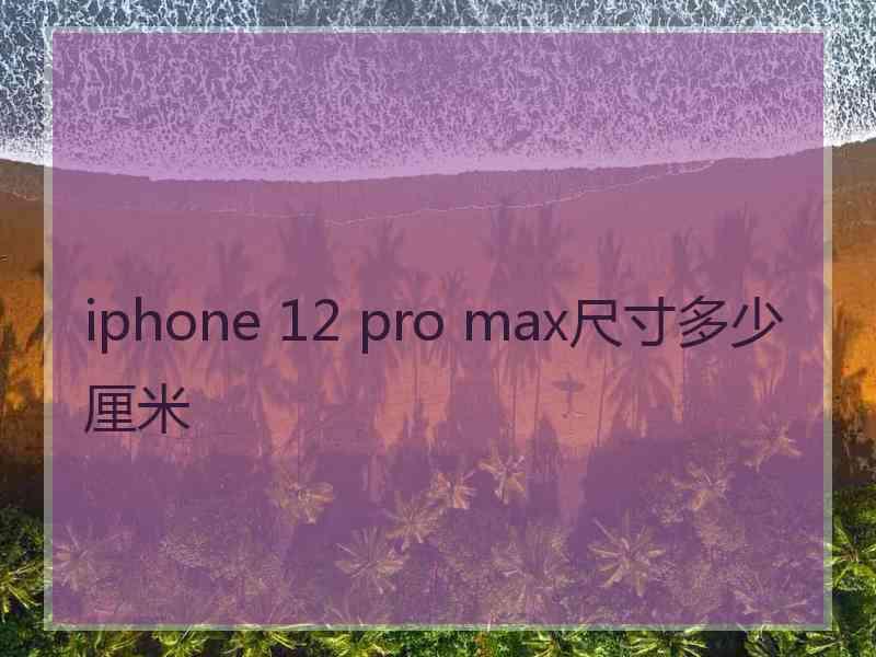 iphone 12 pro max尺寸多少厘米